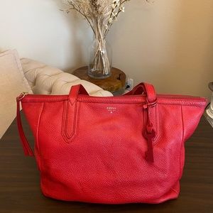Fossil Red Tote Bag